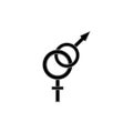 Sexology science. symbol of female black icone. Royalty Free Stock Photo