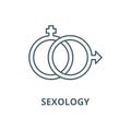 Sexology vector line icon, linear concept, outline sign, symbol Royalty Free Stock Photo