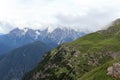 Sexten Dolomites mountain panorama at Via Ferrata Severino Casara in South Tyrol