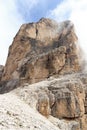 Sexten Dolomites mountain Zwolferkofel at Via Ferrata Severino Casara in South Tyrol