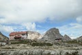 Sexten/Italy-09172020 A capture of the Tre Cime di Lavaredo cottage (Drei Zinnenhuette) in Italian Dolomites.