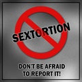 Sextortion prohibition stop sign illustration Royalty Free Stock Photo