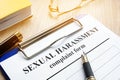 Sexual harassment complaint form. Royalty Free Stock Photo