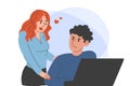 Sexual harassment in the office vector isolated