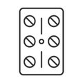 Sexual health, contraception pills gynecology line icon
