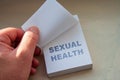 SEXUAL HEALTH message concept. Protection from hiv, aids, syphilis. Use condom during sex. Sexuality campaigns