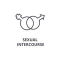 Sexual intercourse thin line icon, sign, symbol, illustation, linear concept, vector