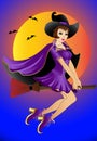 Sexual witch , flying on broom