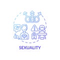 Sexuality blue gradient concept icon