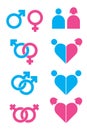 Sexuality icons set