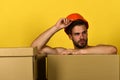 Sexuality and moving concept. Man with beard Royalty Free Stock Photo