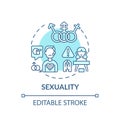 Sexuality turquoise concept icon