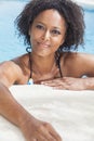 African American Woman Girl In Swimming Pool Royalty Free Stock Photo