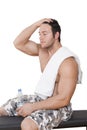 athlete resting after workout. Royalty Free Stock Photo