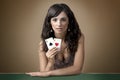 Beautiful young girl in casino Royalty Free Stock Photo