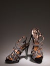 blingbling women shoes grey gradient Royalty Free Stock Photo