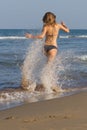 bloind in bikini on the beach Royalty Free Stock Photo