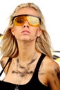 blonde construction worker Royalty Free Stock Photo