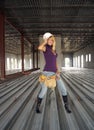 Blonde Construction Worker (5) Royalty Free Stock Photo