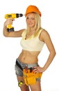 blonde female construction worker Royalty Free Stock Photo