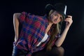 blondy cowgirl Royalty Free Stock Photo