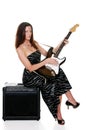 brunette with a guitar Royalty Free Stock Photo