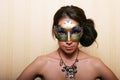 brunette woman in mask Royalty Free Stock Photo