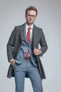 Sexy businessman posing with one hand in pocket Royalty Free Stock Photo