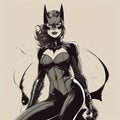 Sexy Catwoman, Girlfriend of Batman. Superhero Concept. Generative AI