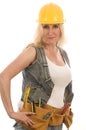 contractor construction lady with tools Royalty Free Stock Photo