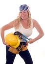 contractor construction lady with tools Royalty Free Stock Photo