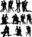 Couple Silouettes - Vector Royalty Free Stock Photo