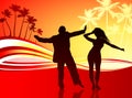 couple on tropical background