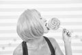 crazy girl lick lollipop. desire. crazy girl love lollipop. girl eating candy. just one kiss. true desire Royalty Free Stock Photo