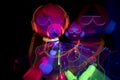 Glow uv neon disco female cyber doll