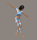 Graceful Female Dancer Performing Abstract Movement With Blue Ribbons Royalty Free Stock Photo