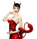 devil girl with big eyes Royalty Free Stock Photo