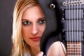 face girl and Guitar Woman Royalty Free Stock Photo