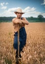 Sexy farmer with straw hat