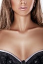 female breast in lace bra Royalty Free Stock Photo