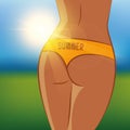 Sexy female butt on a sunny summer day