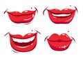 Smiling female lips. Vector illustration