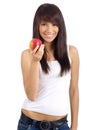 girl with apple