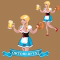 girl with beer octoberfest