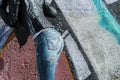 girl in jeans style on the street