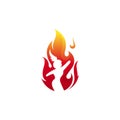 Sexy girl logo with fire design vector, hot body icons Royalty Free Stock Photo