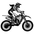 Sexy Girl and Motocross Motorcycle - Enduro, Freestyle - Motocross Extreme Sport, Freestyle Girl - Clipart, Vector Royalty Free Stock Photo