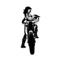 Sexy Girl and Motocross Motorcycle - Enduro, Freestyle - Motocross Extreme Sport, Freestyle Girl - Clipart, Vector Royalty Free Stock Photo