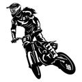 Sexy Girl and Motocross Motorcycle - Enduro, Freestyle - Motocross Extreme Sport, Freestyle Girl - Clipart, Vector