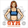 girl in sportswear. Fitness lifestyle. Vector illustration
